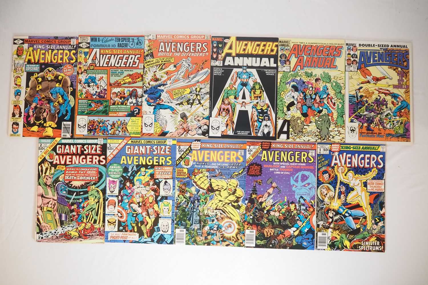 Lot 338 - GIANT-SIZE AVENGERS 2, 5 + AVENGERS ANNUAL #6,...