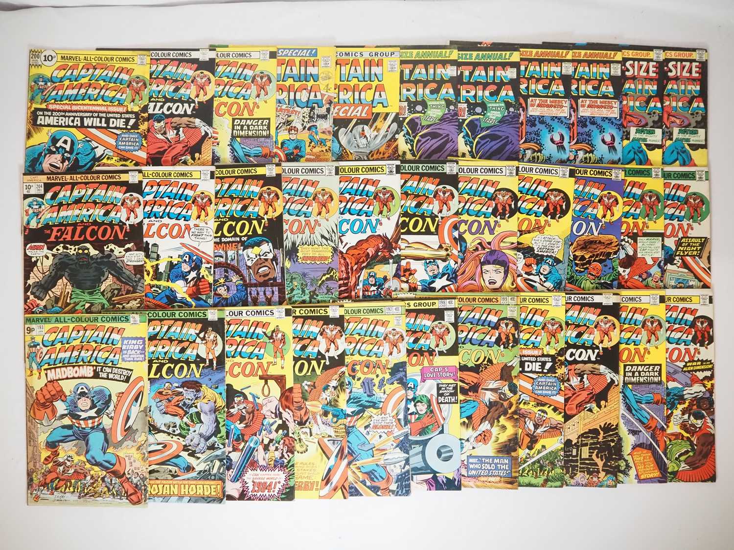 Lot 342 - CAPTAIN AMERICA #193 to 214 + ANNUAL #1, 2, 3,...