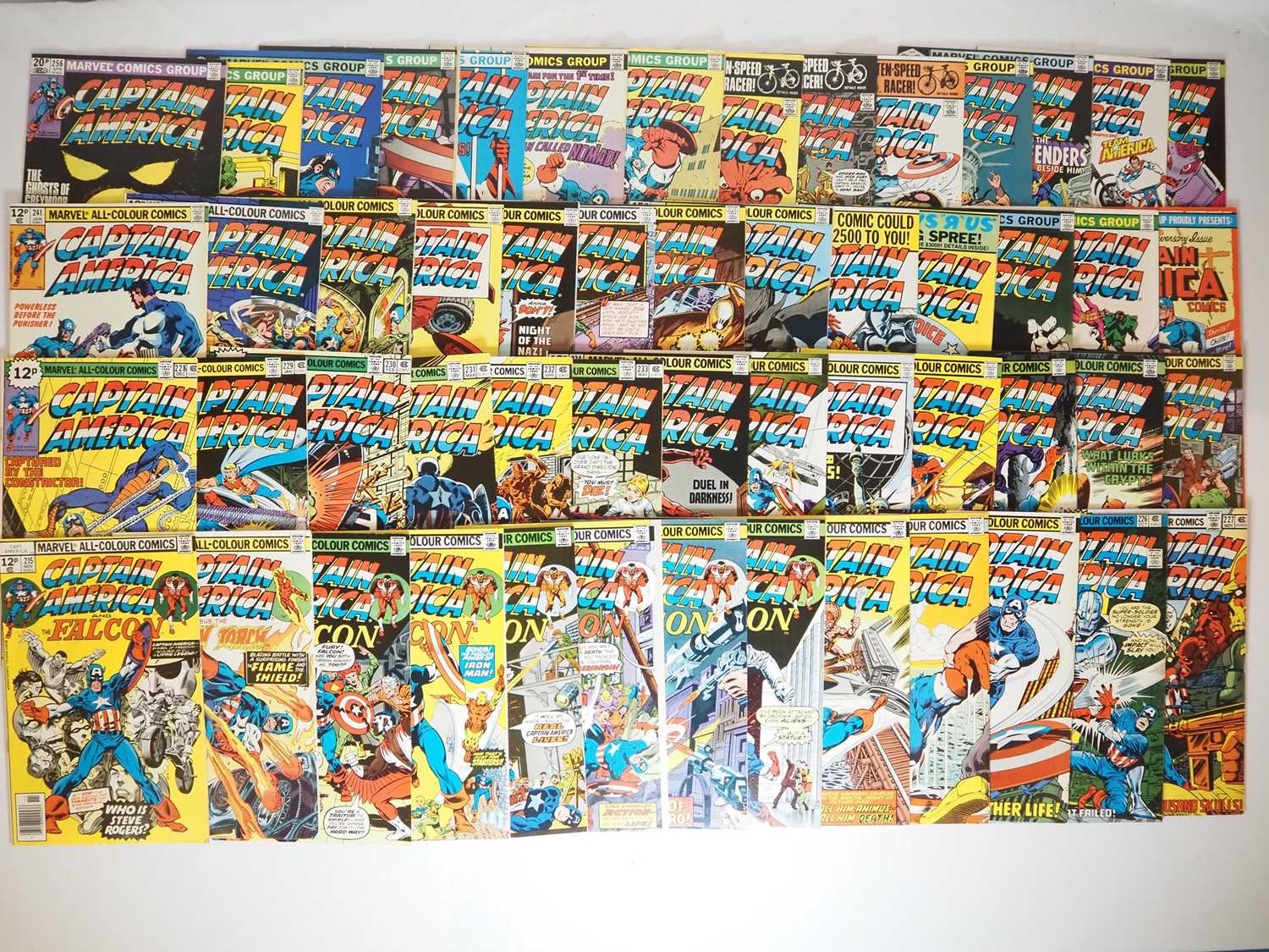 Lot 343 - CAPTAIN AMERICA #215 to 252, 255 to 263, 265...