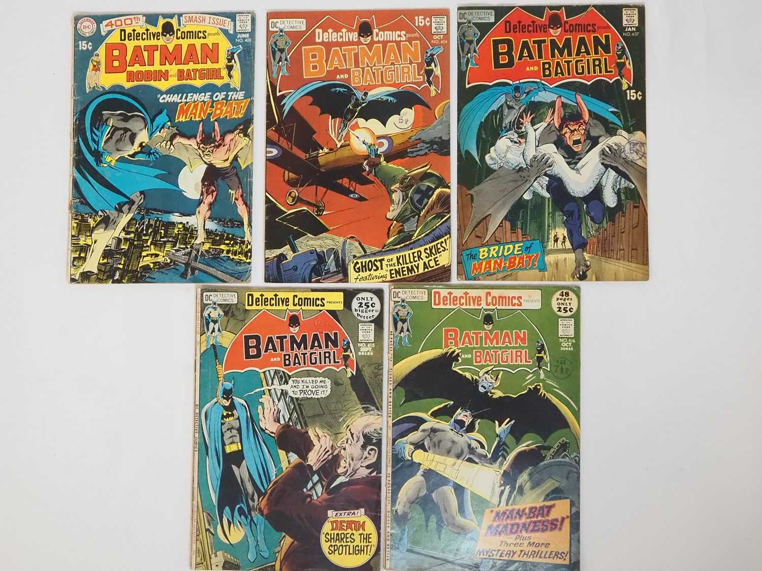 Lot 362 - DETECTIVE COMICS #400, 404, 407, 415, 416 (5...
