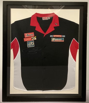 Lot 392 - SPORTING MEMORABILIA - A framed darts shirt...