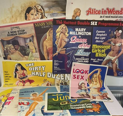 Lot 198 - A quantity of Adult film UK Quad posters to...