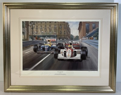 Lot 386 - AUTOGRAPHS - An autographed print of Ayrton...