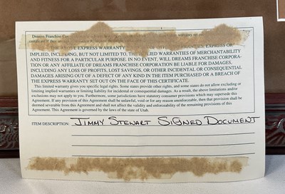 Lot 374 - AUTOGRAPHS - A document signed by Actor JAMES...