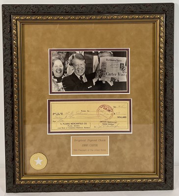 Lot 383 - AUTOGRAPHS - A JIMMY CARTER signed cheque...