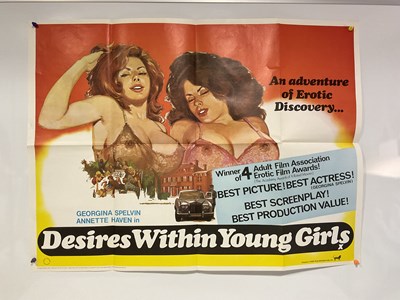 Lot 193 - An orgy of adult-themed UK Quad film posters...