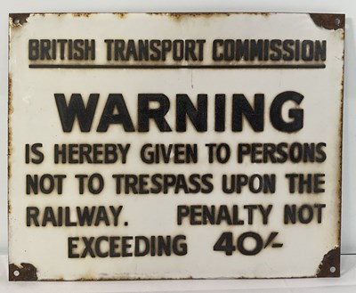 Lot 477 - An enamel British Transport Commission...