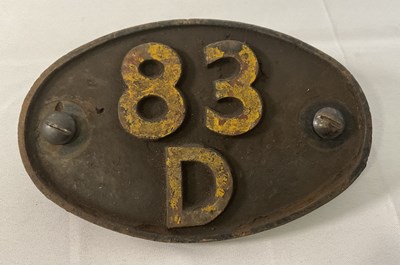 Lot 483 - RAILWAYANA - A BR steam locomotive shed code...