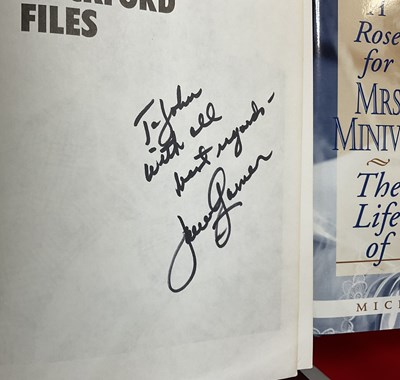 Lot 63 - A box of movie related books, autographed by...