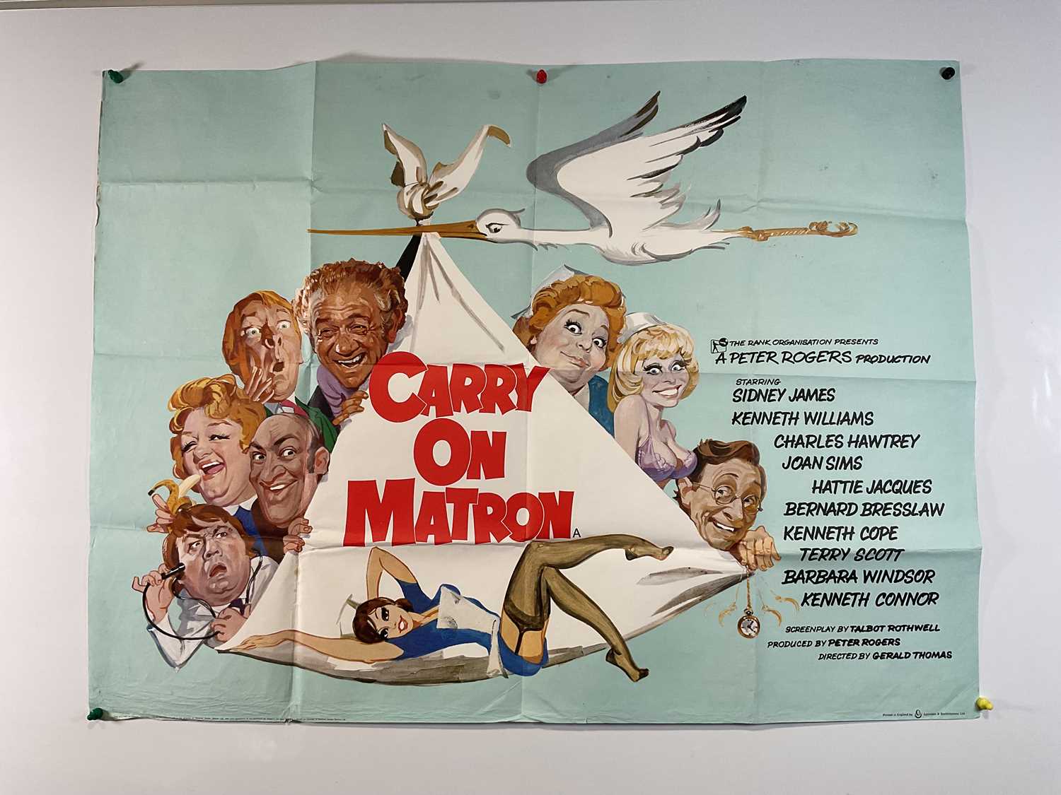 Lot 21 - CARRY ON MATRON (1972) UK Quad film poster,...