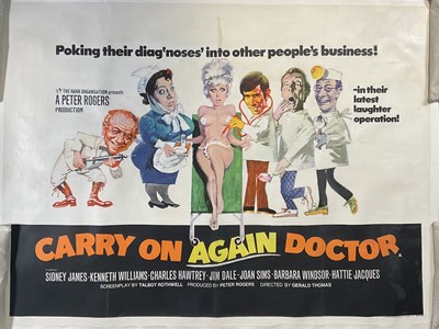 Lot 27 - CARRY ON AGAIN DOCTOR (1969) Linen backed and...