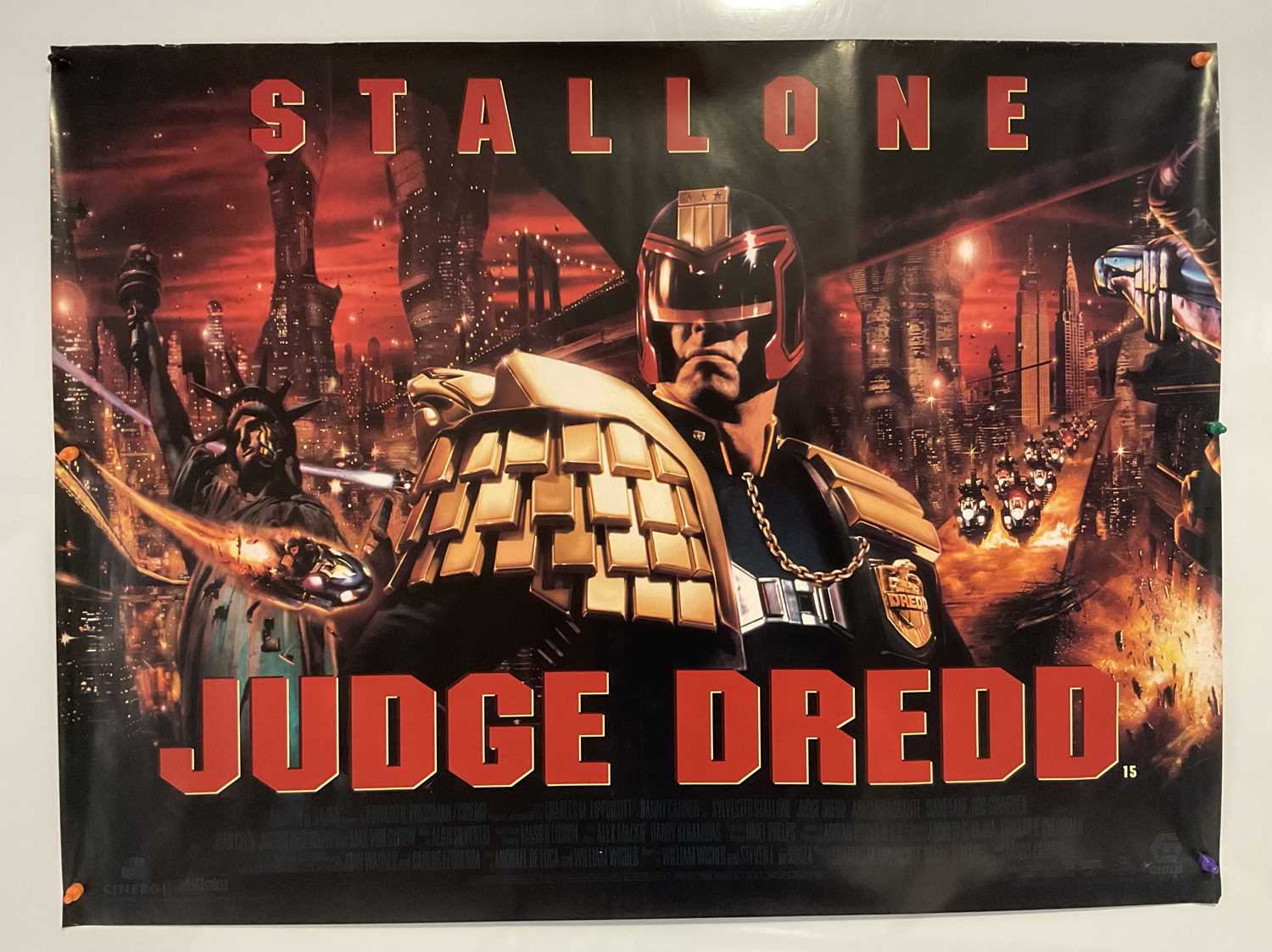 Lot 46 - JUDGE DREDD (1995) UK Quad film poster, comic...