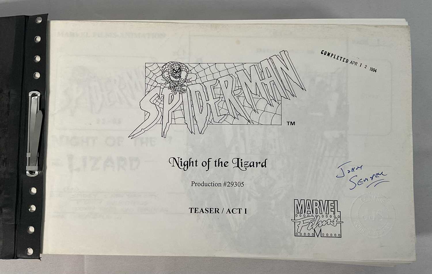 Lot 307 - MARVEL - A folio of storyboards from the...