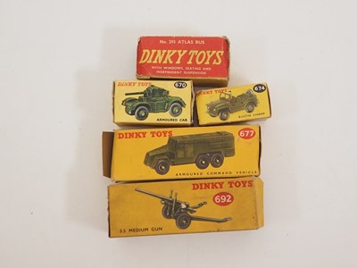 Lot 14 - A large tray of military diecast vehicles by...
