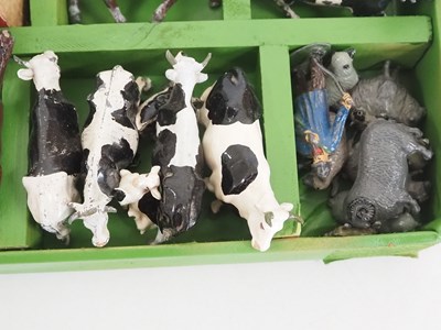 Lot 100 - A large group of diecast farm animals,...