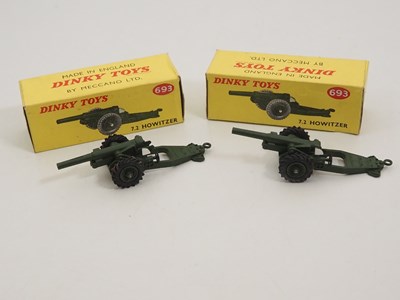 Lot 113 - A pair of DINKY diecast 693 7.2 Howitzer Army...