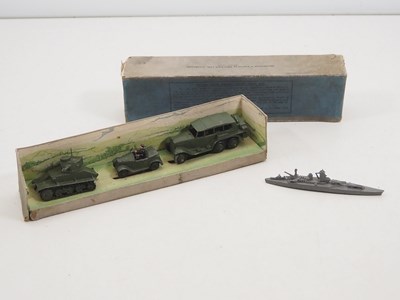 Lot 158 - A DINKY pre-war 152 Light Tank set in original...