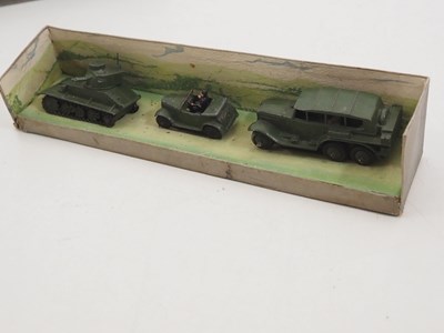 Lot 158 - A DINKY pre-war 152 Light Tank set in original...