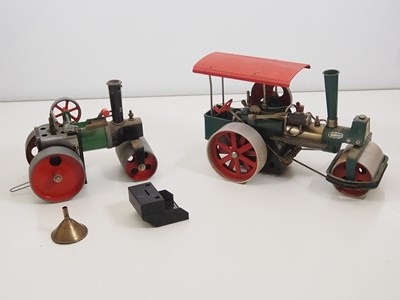 Lot 235 - A pair of vintage live steam road rollers by...