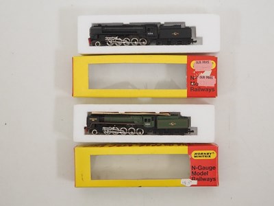Lot 295 - A pair of MINITRIX N gauge class 9F steam...
