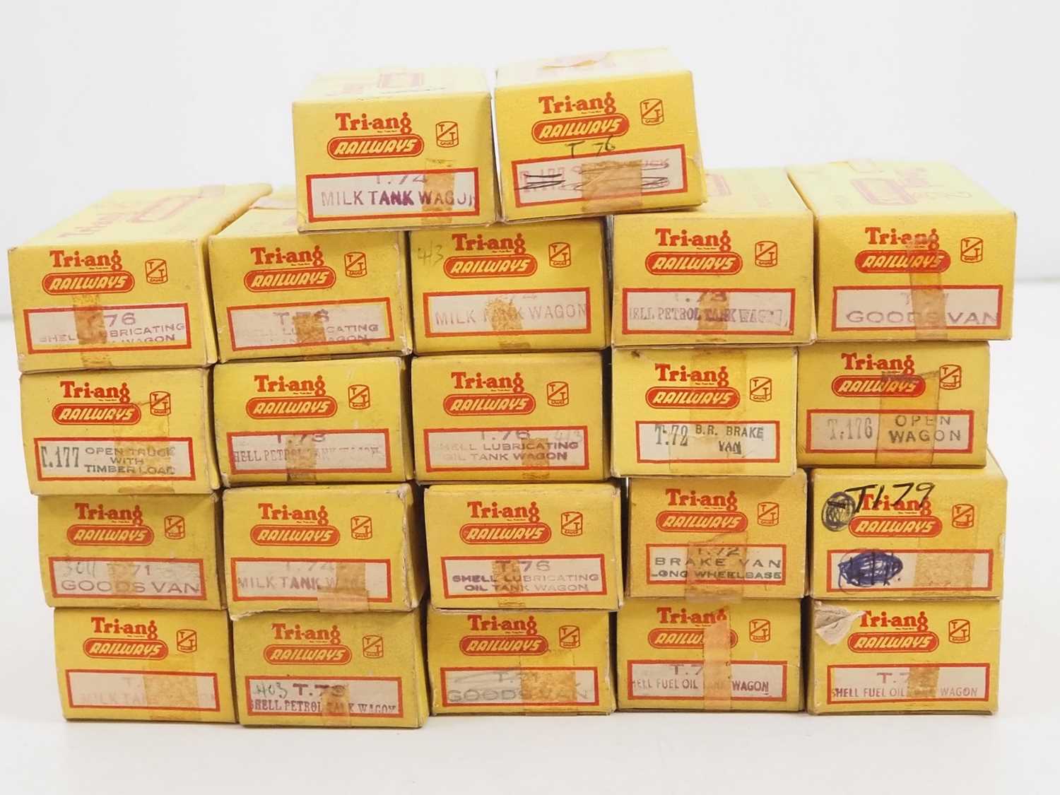 Lot 354 - A group of various TRIANG TT gauge wagons -...