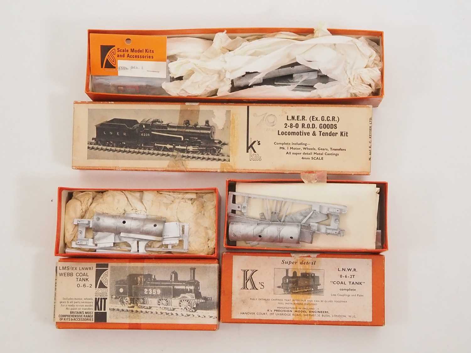 Lot 432 - A group of unbuilt K'S KITS OO gauge white...