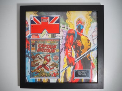 Lot 93 - CAPTAIN BRITAIN #1 - Framed and glazed display...