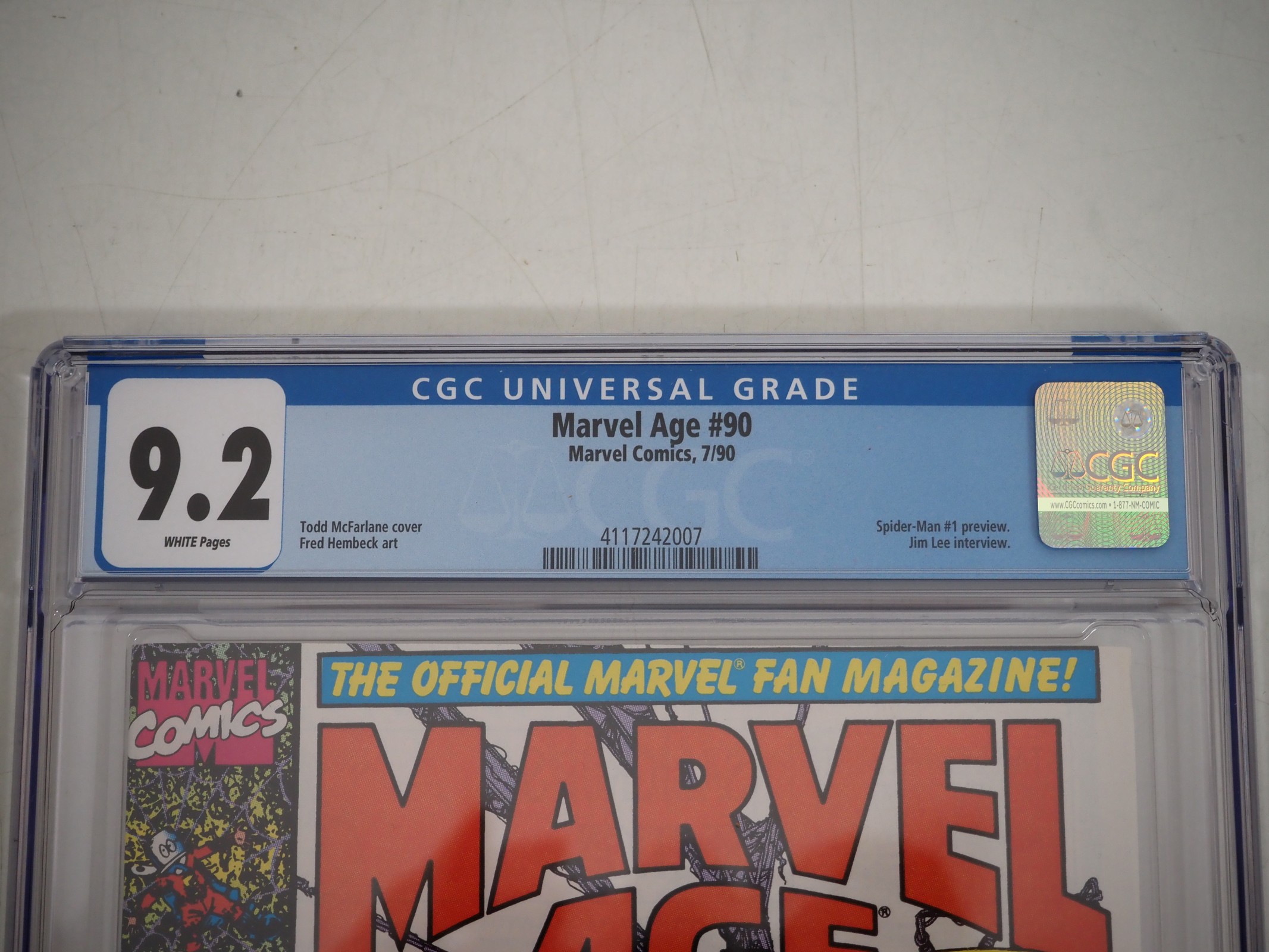 Marvel Age #90 CGC selling 9.2