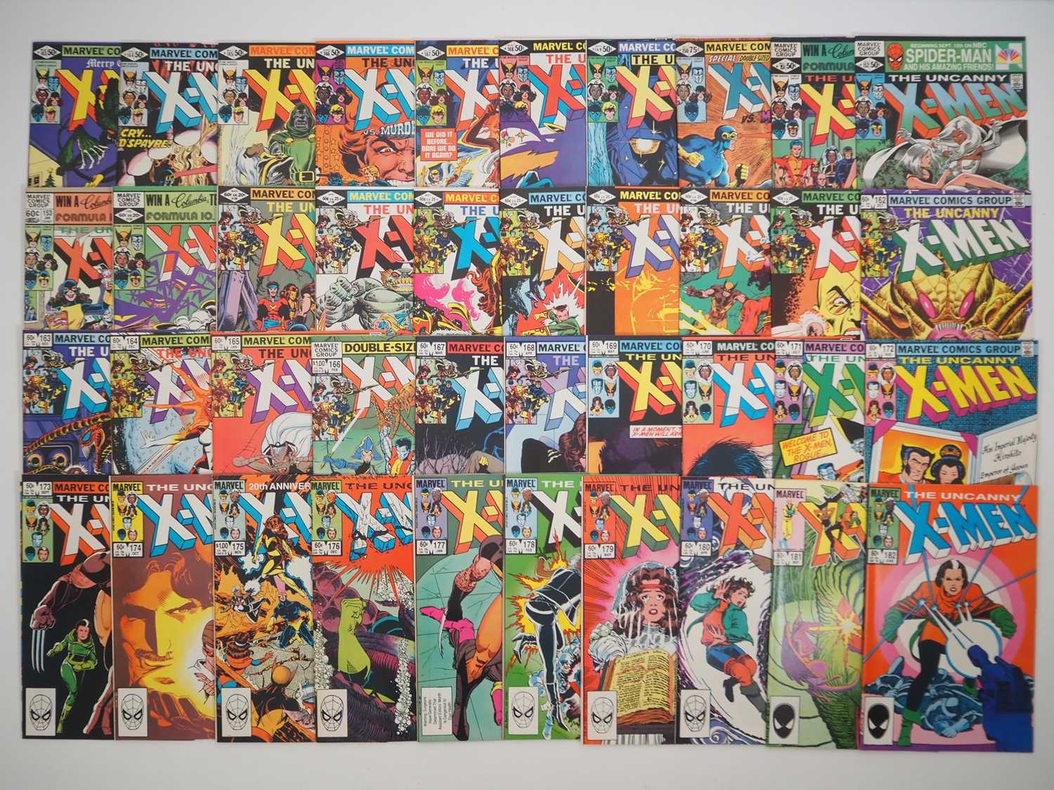 Lot 51 - UNCANNY X-MEN #143 to 182 (40 in Lot) -...