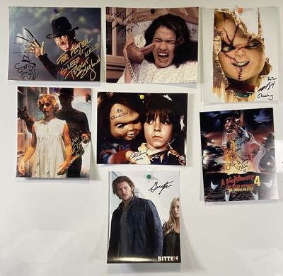 Lot 369 - A group of horror related autographed...