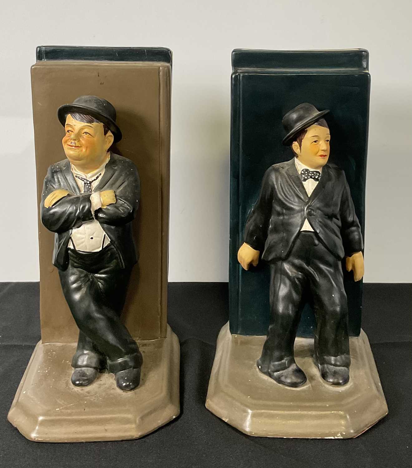 Lot 346 - A pair of LAUREL AND HARDY bookends, approx 26cm.