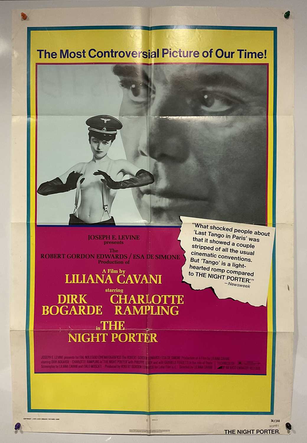 Lot 192 - THE NIGHT PORTER (1974) US One sheet, folded.