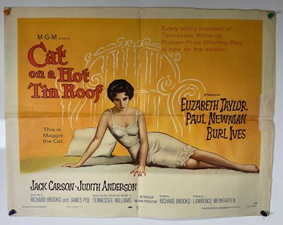 Lot 58 - CAT ON A HOT TIN ROOF (1958) US half sheet...