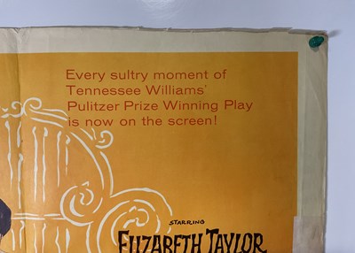Lot 58 - CAT ON A HOT TIN ROOF (1958) US half sheet...