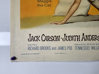 Lot 58 - CAT ON A HOT TIN ROOF (1958) US half sheet...