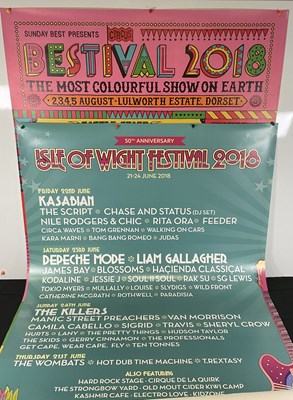 Lot 248 - A pair of bus stop music festival posters -...