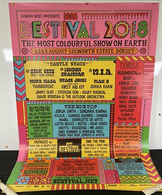 Lot 248 - A pair of bus stop music festival posters -...