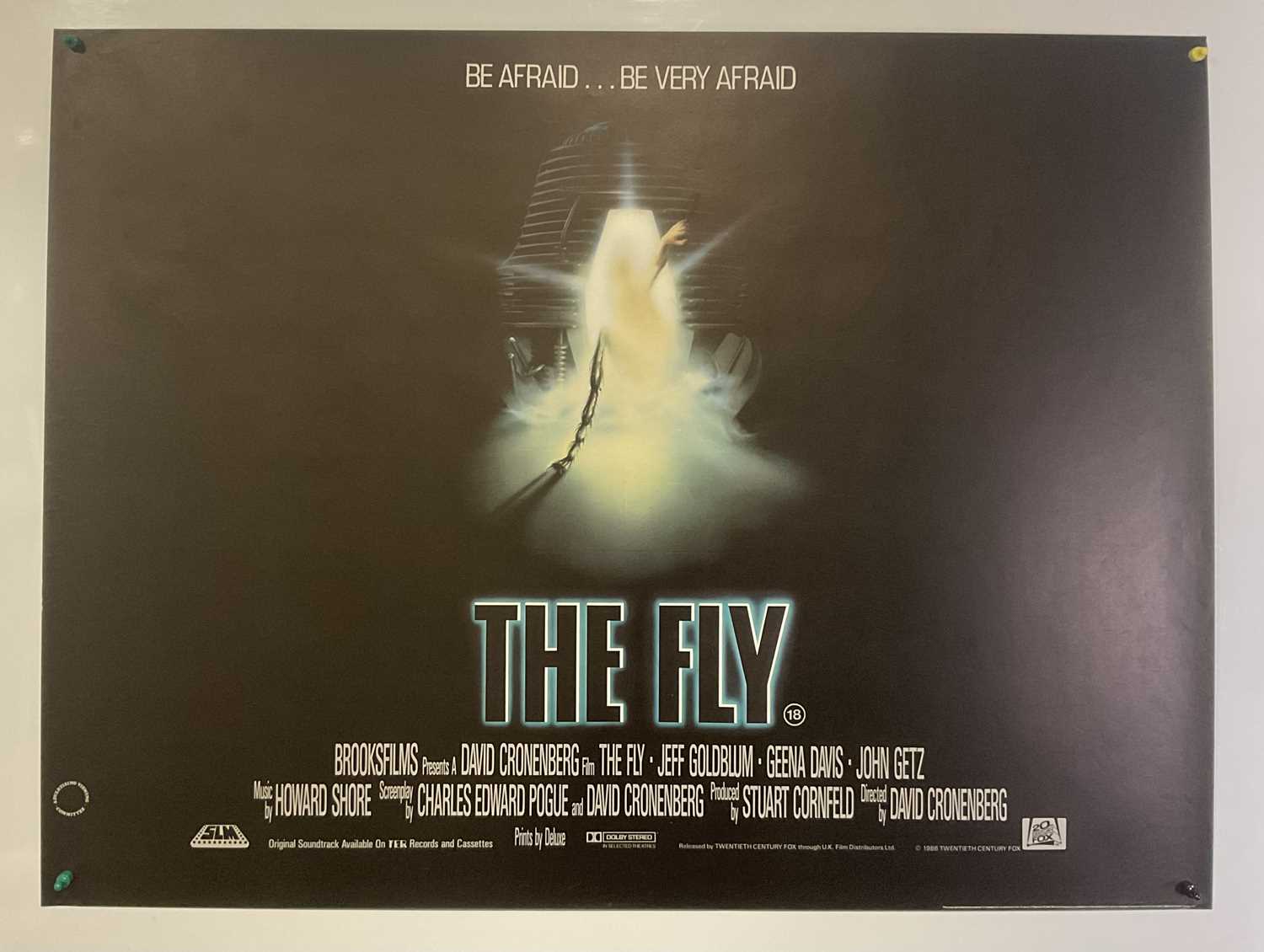 Lot 145 - THE FLY (1986) UK Quad Film poster, sci-fi...