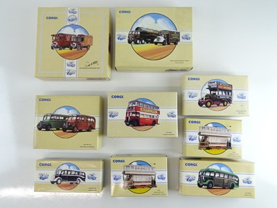 Lot 184 - A group of CORGI Classics buses, trams and...