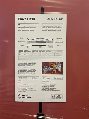 Lot 239 - A 2017 Burton Easy Livin LED ZEPPELIN design...