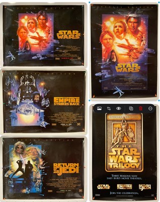 Lot 241 - STAR WARS - A set of 3 UK Quad film posters...