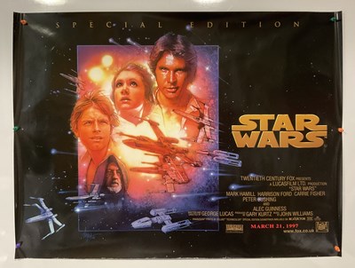 Lot 241 - STAR WARS - A set of 3 UK Quad film posters...