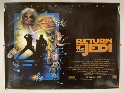 Lot 241 - STAR WARS - A set of 3 UK Quad film posters...