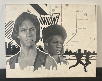 Lot 51 - THE WARRIORS (1979) canvass painting depicting...