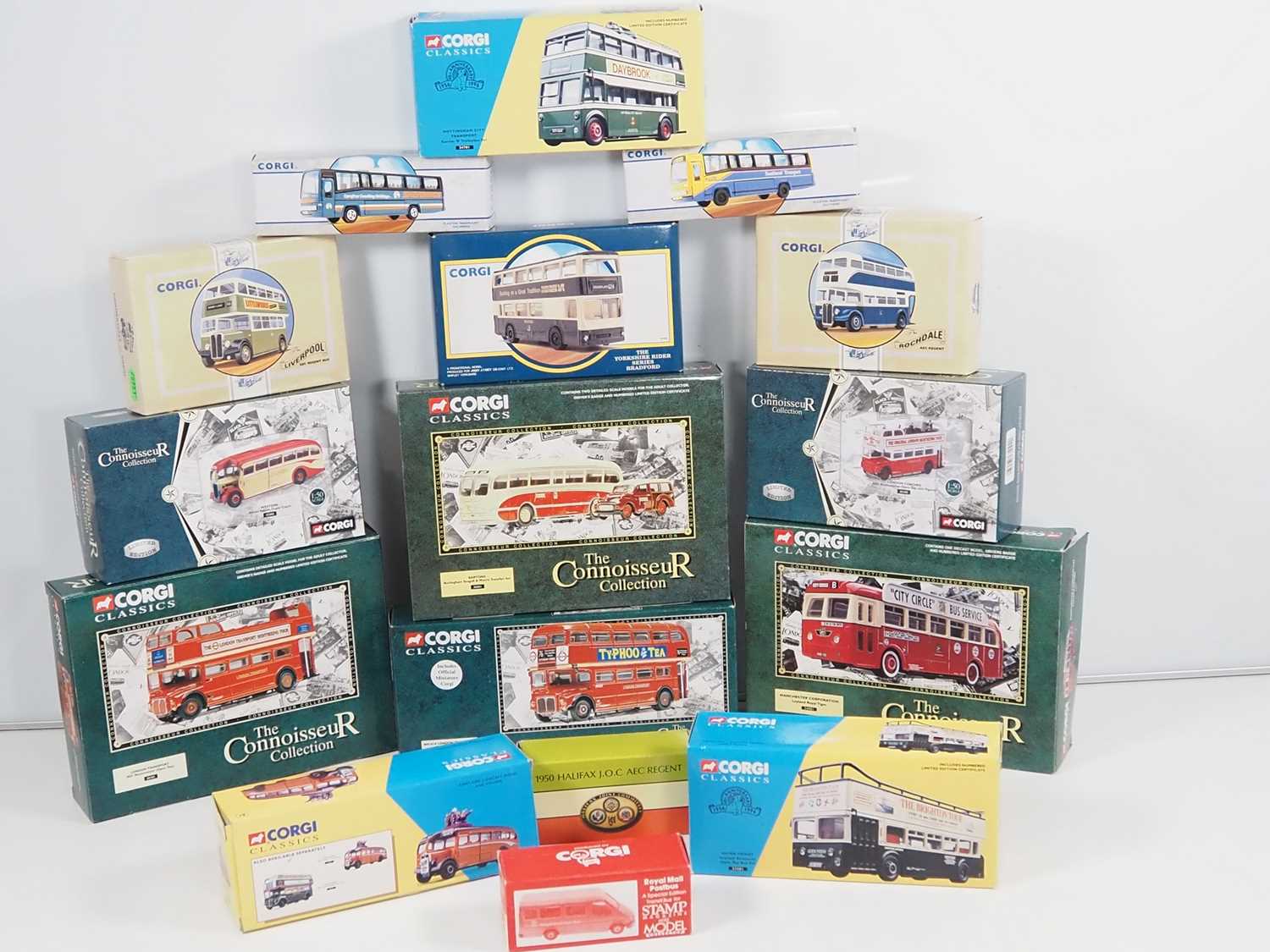 Lot 55 - A group of CORGI CLASSICS diecast buses -...