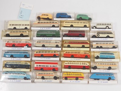 Lot 81 - A group of 1:87 scale model buses in plastic...