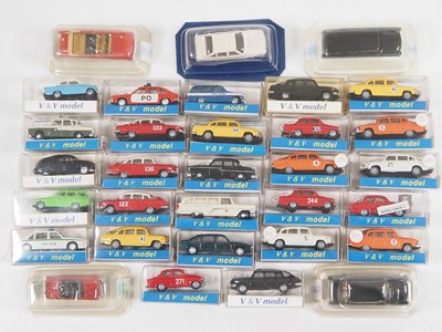 Lot 82 - A group of white metal 1:87 scale cars - most...