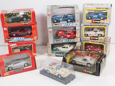 Lot 130 - A group of 1:24 scale diecast cars by BBURAGO,...