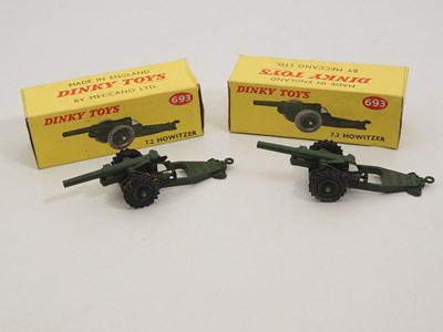 Lot 166 - A pair of DINKY diecast 693 7.2 Howitzer Army...