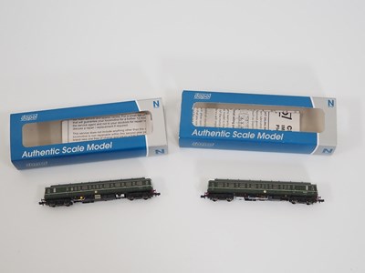 Lot 234 - A pair of DAPOL N gauge class 121 single car...